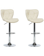 Set mit 2 Barstühlen VALETTA Kunstleder drehbar Hellbeige