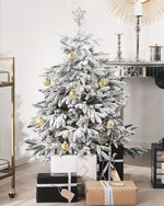 Künstlicher Weihnachtsbaum schneebedeckt 120 cm weiss BASSIE