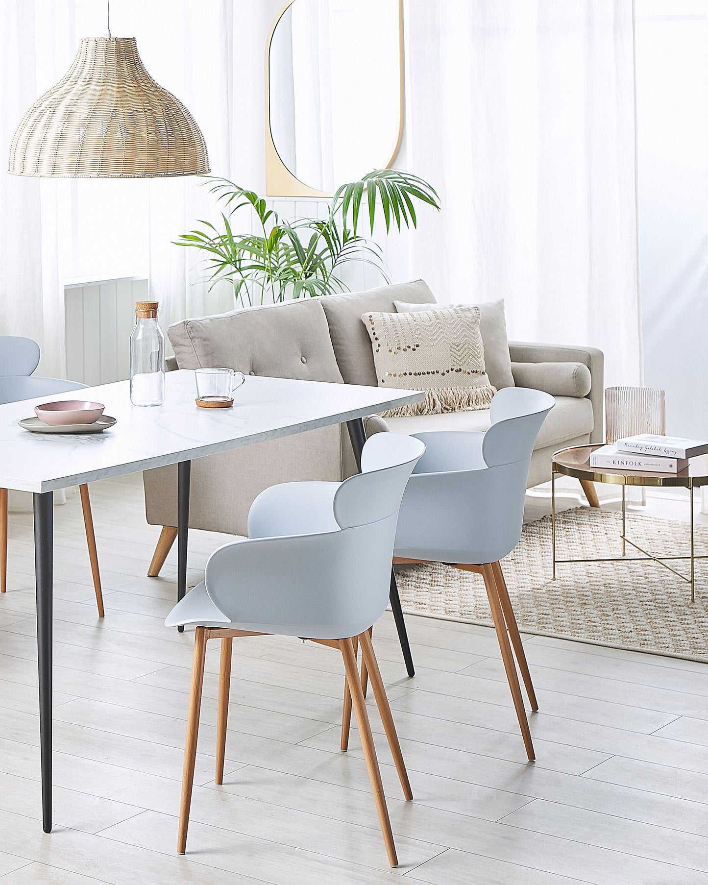 Esszimmerstuhl 2er Set SUMKLEY Hellgrau