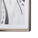 Wandbild mit Rahmen HIDMO Abstraktes Muster 60 x 80 cm Grau
