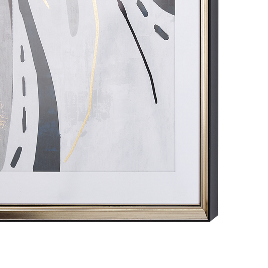 Wandbild mit Rahmen HIDMO Abstraktes Muster 60 x 80 cm Grau