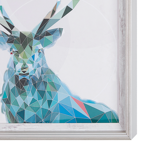 Wandbild mit Rahmen KAYES Tiermotiv 30 x 40 cm Blau