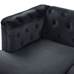 Ecksofa Samtstoff rechtsseitig schwarz FLEN
