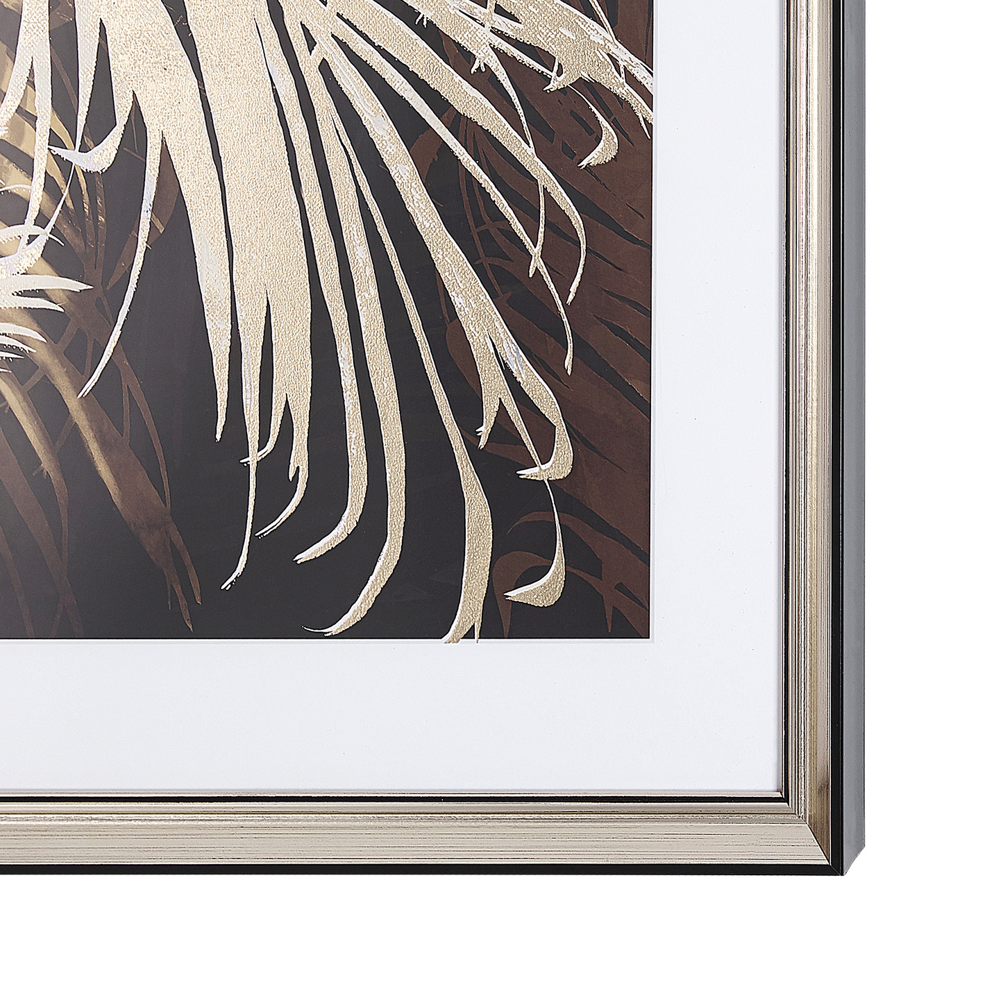 Wandbild mit Rahmen TOGBO Blumenmuster 60 x 60 cm Dunkelbraun