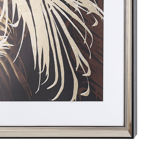 Wandbild mit Rahmen TOGBO Blumenmuster 60 x 60 cm Dunkelbraun