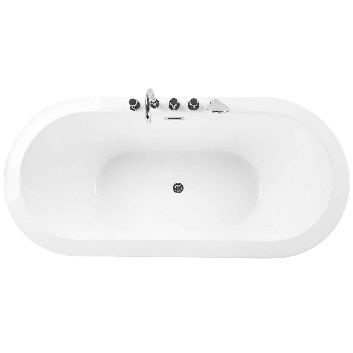 Badewanne freistehend weiss mit Armatur oval 170 x 80 cm EMPRESA