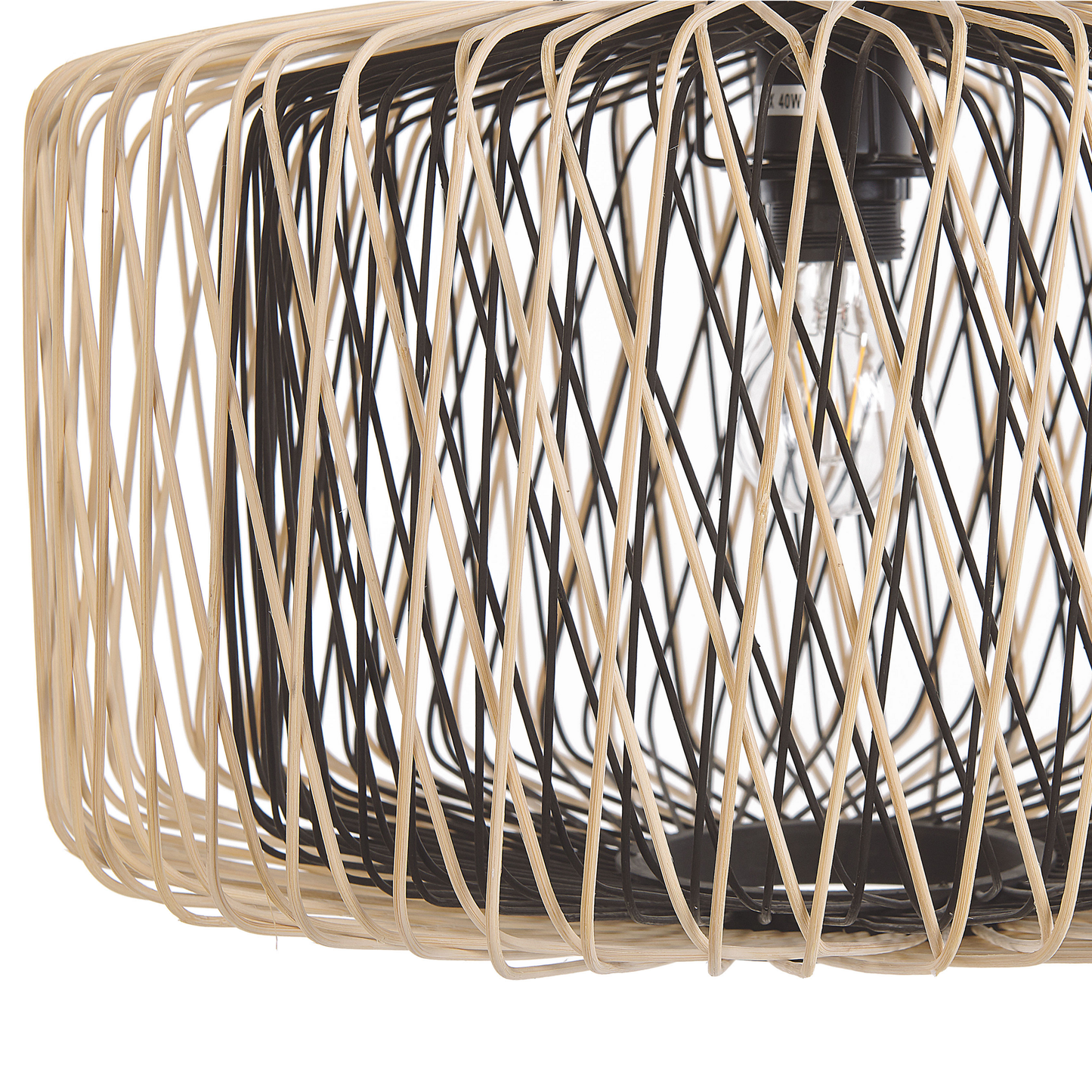 Hängelampe JAVARI Bambusholz Braun / Schwarz