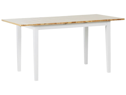 Esszimmertisch Holz hellbraun / weiss 120/150 x 80 cm ausziehbar HOUSTON