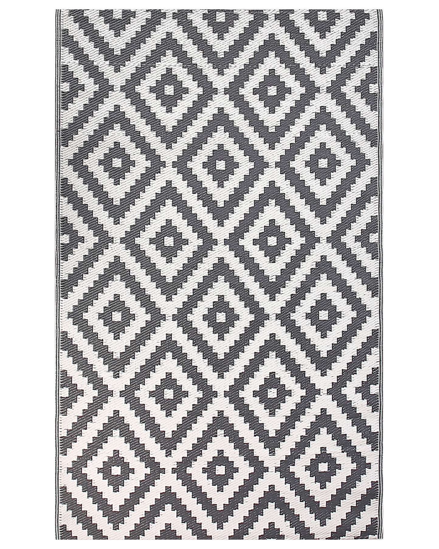 Outdoor Teppich grau 120 x 180 cm geometrisches Muster Kurzflor HAPUR