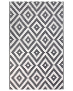 Outdoor Teppich grau 120 x 180 cm geometrisches Muster Kurzflor HAPUR