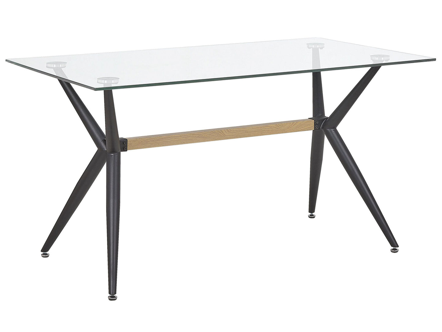 Esstisch SACRAMENTO Schwarz 140 cm 80 cm Sicherheitsglas