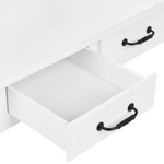 Schminktisch mit rechteckigem Spiegel Hocker 5 Schubladen weiss RAYON
