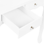 Schminktisch mit ovalem Spiegel Hocker 4 Schubladen weiss AMOUR