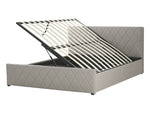 Bett mit Stauraum Kunstleder ROCHEFORT 140 x 200 cm Taupe