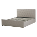 Bett mit Stauraum Kunstleder ROCHEFORT 140 x 200 cm Taupe