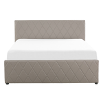 Bett mit Stauraum Kunstleder ROCHEFORT 140 x 200 cm Taupe