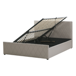 Bett mit Stauraum Kunstleder ROCHEFORT 140 x 200 cm Taupe