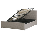 Bett mit Stauraum Kunstleder ROCHEFORT 160 x 200 cm Taupe