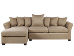Ecksofa Polsterbezug beige rechtsseitig VIKNA
