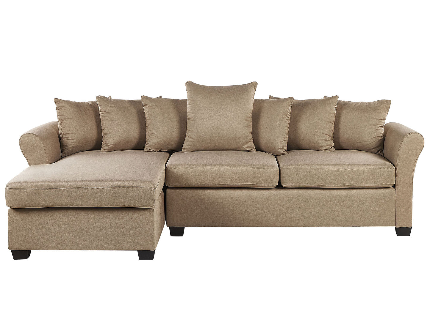 Ecksofa Polsterbezug beige rechtsseitig VIKNA
