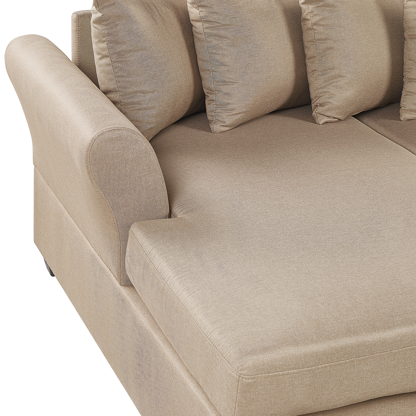 Ecksofa Polsterbezug beige rechtsseitig VIKNA