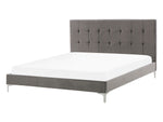 Bett mit Lattenrost Samtstoff AMBERT 140 x 200 cm Grau