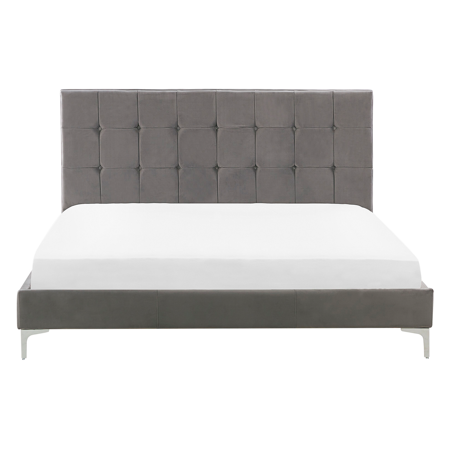Bett mit Lattenrost Samtstoff AMBERT 140 x 200 cm Grau