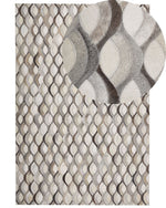 Teppich Kuhfell braun / beige 140 x 200 cm Patchwork Kurzflor KIRCA