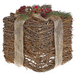 Weihnachtsdeko Rattan rot Geschenk 2er Set INARI