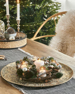 Kerzenständer Kiefernholz grün 4-flammig ⌀ 30 cm JATUNI