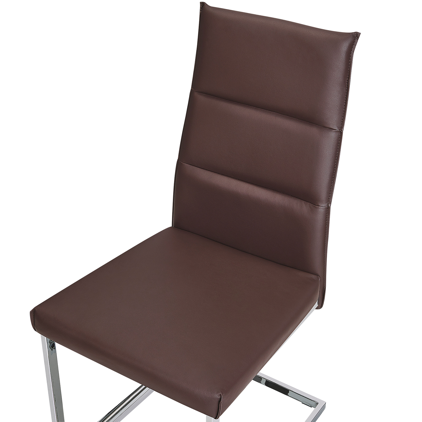 2er Set Kunstleder Freischwinger Stuhl Dunkelbraun ROCKFORD