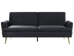 Schlafsofa 3-Sitzer Samtstoff schwarz VETTRE
