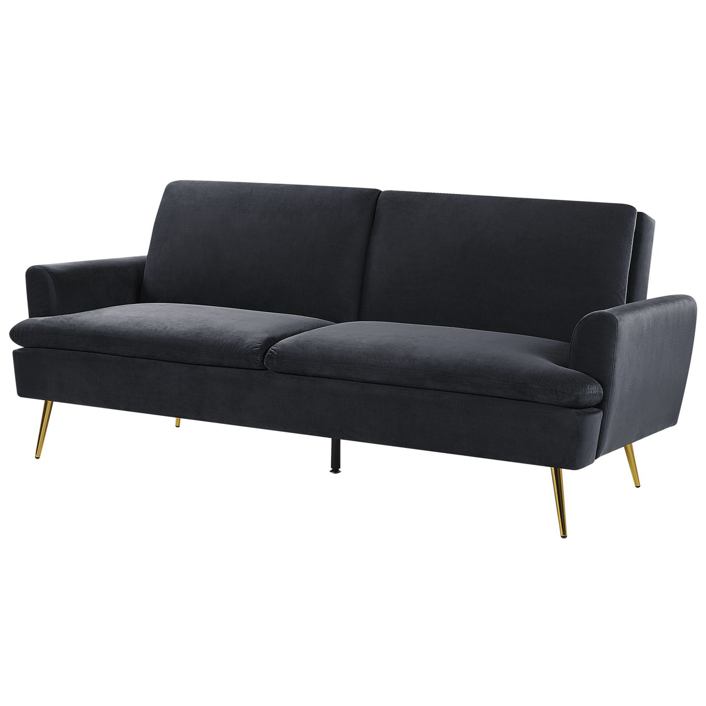 Schlafsofa 3-Sitzer Samtstoff schwarz VETTRE