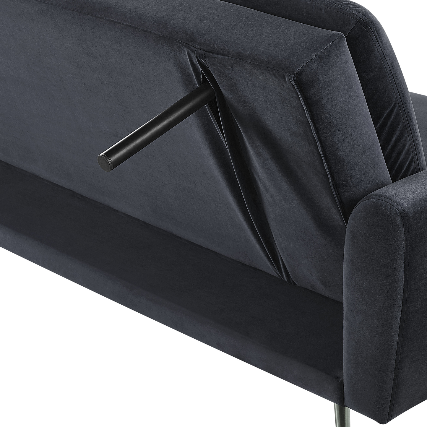 Schlafsofa 3-Sitzer Samtstoff schwarz VETTRE