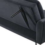 Schlafsofa 3-Sitzer Samtstoff schwarz VETTRE