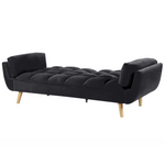 3-Sitzer Schlafsofa Samtstoff schwarz ASBY