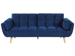 3-Sitzer Schlafsofa Samtstoff marineblau ASBY