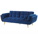 3-Sitzer Schlafsofa Samtstoff marineblau ASBY