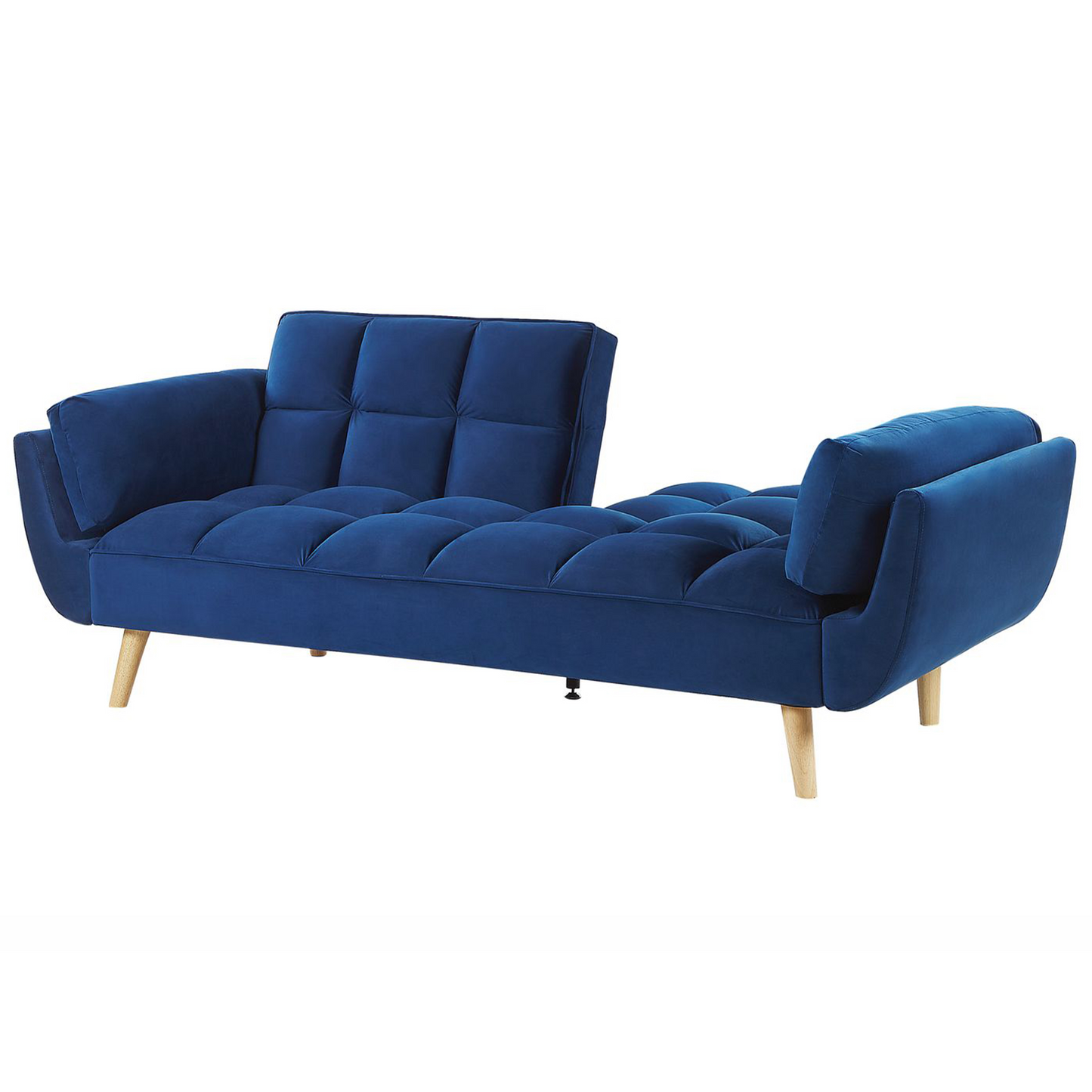 3-Sitzer Schlafsofa Samtstoff marineblau ASBY