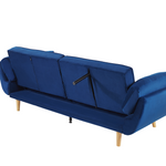 3-Sitzer Schlafsofa Samtstoff marineblau ASBY