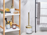 Badezimmer Set 4-teilig Keramik Marmoroptik / gold HUNCAL