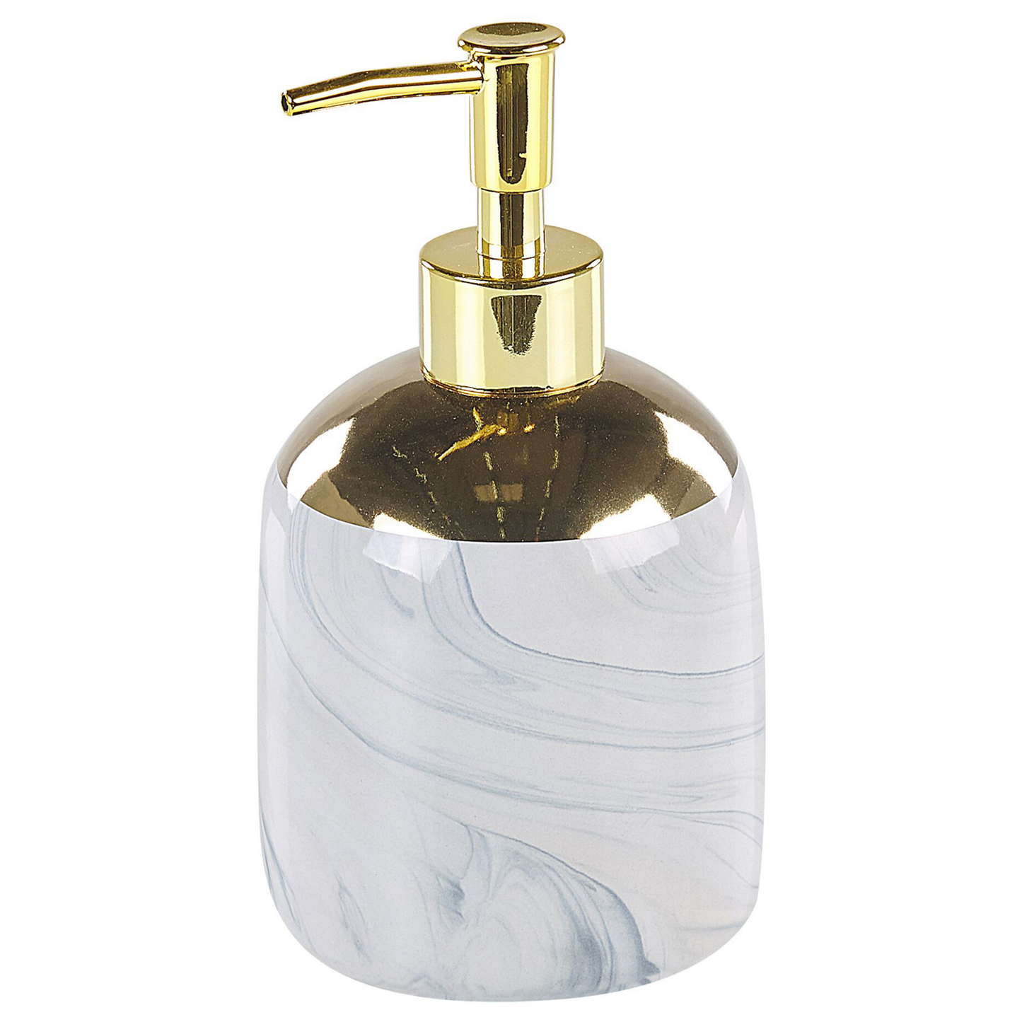 Badezimmer Set 4-teilig Keramik Marmoroptik / gold HUNCAL