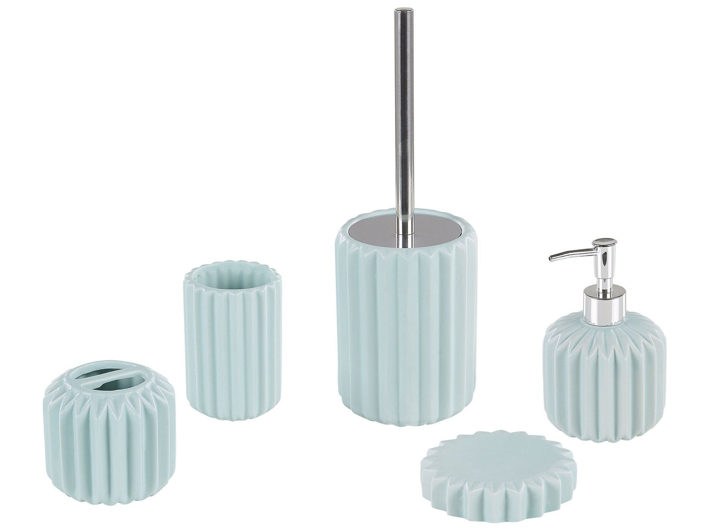 Badaccessoires Set 5-teilig GORBEA Keramik Blau