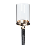 Kerzenständer ABBEVILLE Glas 48 cm Schwarz
