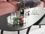 Dekotablett Glas / Edelstahl silber Spiegeleffekt 32 x 22 cm CHABRIS