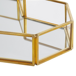 Dekotablett Glas gold Herzform Spiegeleffekt PONTIVY