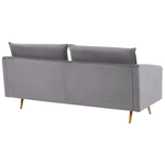 3-Sitzer Sofa Samtstoff grau mit goldenen Beinen MAURA