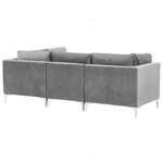 3-Sitzer Modulsofa Samtstoff grau mit Metallbeinen EVJA