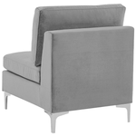 3-Sitzer Modulsofa Samtstoff grau mit Metallbeinen EVJA