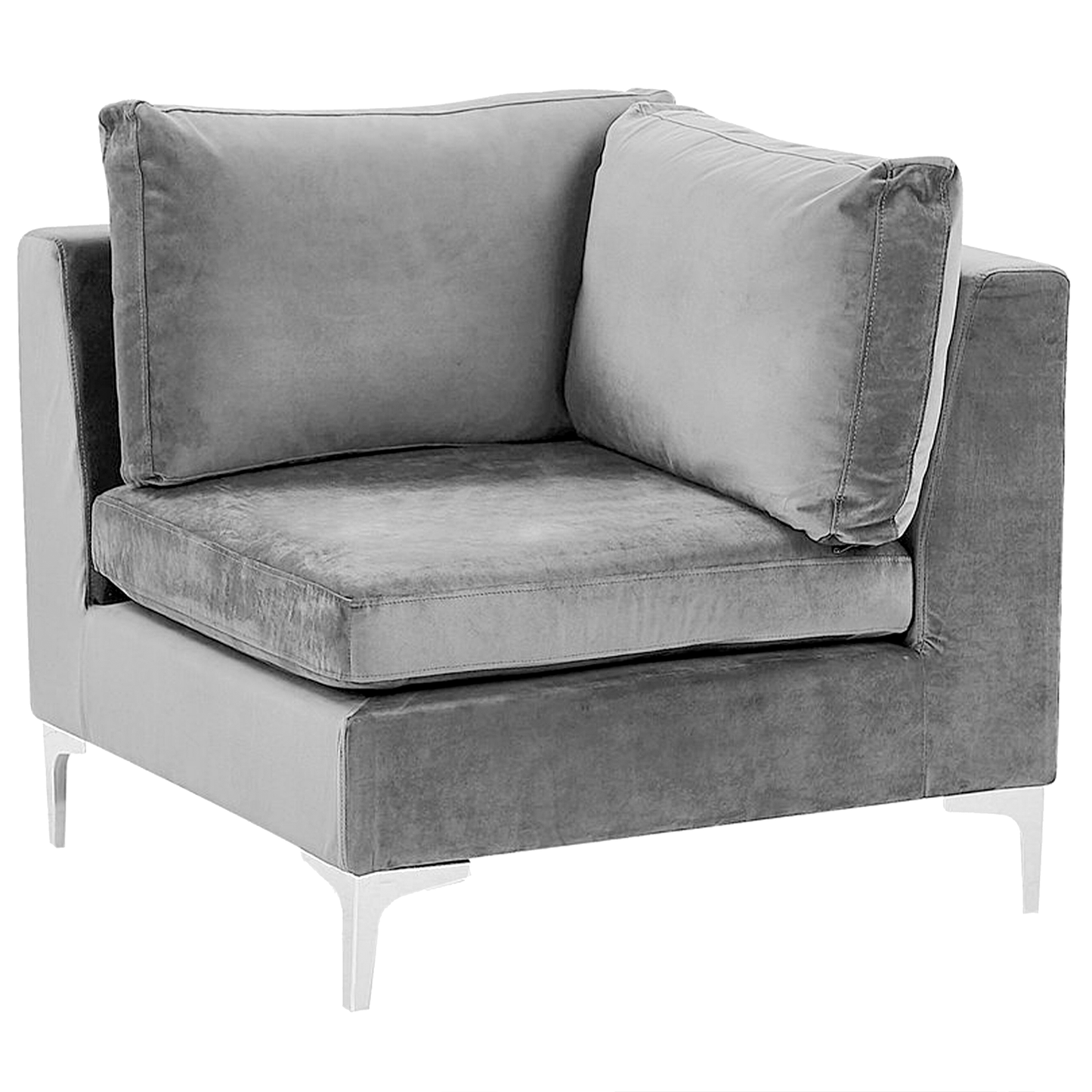 3-Sitzer Modulsofa Samtstoff grau mit Metallbeinen EVJA